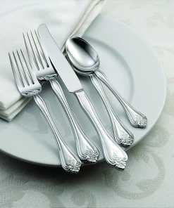 Oneida 18/0 Stainless Steel 45-Piece Flatware Set | Boutonniere -Glassware & Drinkware Shop flatware sets 45 piece flatware set service for 8