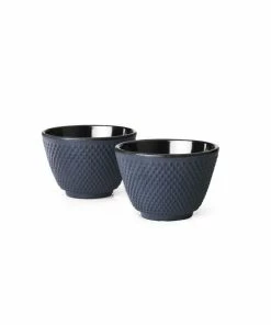 Bredemeijer Xilin Cast Iron Tea Mugs Set Of 2 | Blue