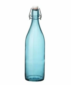 Bormioli Rocco 33.75oz Swing Top Giara Glass Bottles - Sky Blue | 6-pack -Glassware & Drinkware Shop giarasky