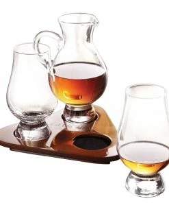 Stolzle Glencairn Crystal Whiskey Flight Tray Set With Pitcher