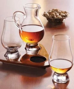Stolzle Glencairn Crystal Whiskey Flight Tray Set With Pitcher -Glassware & Drinkware Shop glencairn whiskey tasting set 355 54 31 10 800x800 1