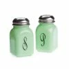 Mosser Glass Monogram Salt & Pepper Set | Jadeite -Glassware & Drinkware Shop jadeitesp1