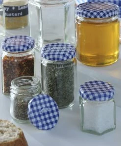 Kilner Twist Top Hexagonal Jar (Blue) | 1.6oz 8 Kilner Twist Top Hexagonal Jar (Blue) | 1.6oz -Glassware & Drinkware Shop kilner twisttopjars bottles range