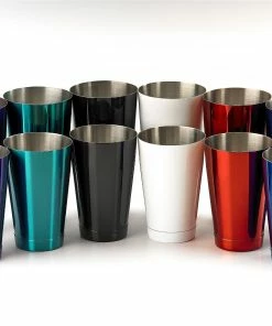 Mercer Barfly 18oz Shaker/Tin | Red 9 Mercer Barfly 18oz Shaker/Tin | Red -Glassware & Drinkware Shop lined up shakers 3