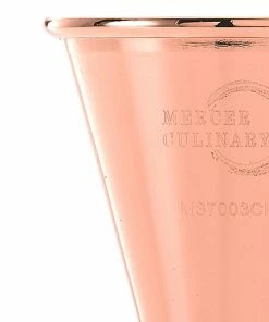 Mercer Barfly 1oz X 1.5oz Japanese Style Jigger | Copper Plated -Glassware & Drinkware Shop m37003cp barfly copper plated jigger 1.5oz closeup