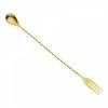 Mercer Barfly 12.4" Bar Spoon With Fork | Gold Plated -Glassware & Drinkware Shop m37015gd