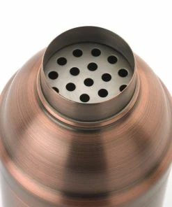 Mercer Barfly 3-Piece Japanese-Style Cocktail Shaker Set | Antique Copper -Glassware & Drinkware Shop m37039acp 3pc japanese style shaker set top view