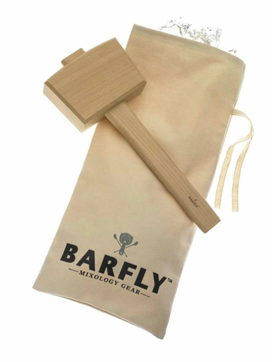 Mercer Barfly Lewis Bag & Wood Mallet Set 3 Mercer Barfly Lewis Bag & Wood Mallet Set