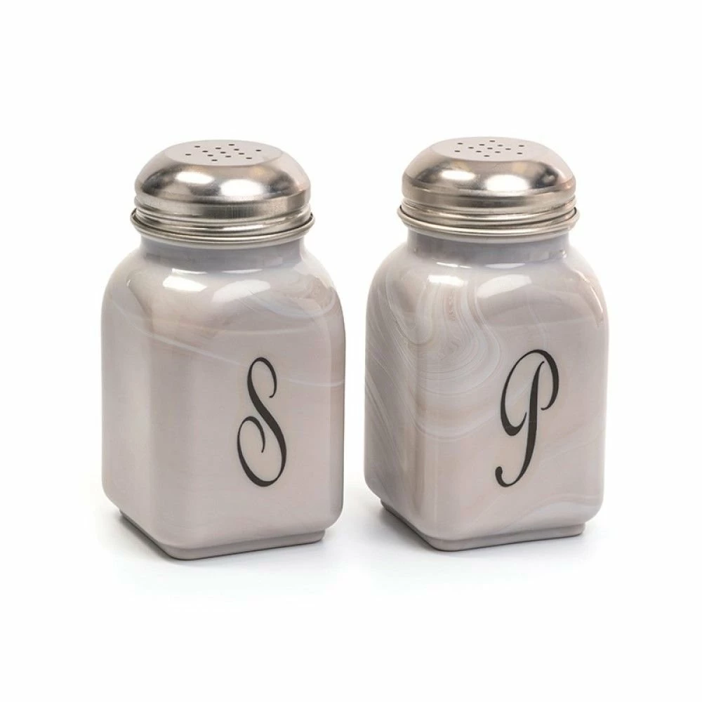 Mosser Glass Monogram Salt & Pepper Set | Marble 3 Mosser Glass Monogram Salt & Pepper Set | Marble