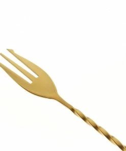 Mercer Barfly 12.4" Bar Spoon With Fork | Gold Plated 10 Mercer Barfly 12.4" Bar Spoon With Fork | Gold Plated -Glassware & Drinkware Shop mercer barfly gold plated bar spoon with fork image forkendend