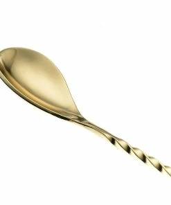 Mercer Barfly 15.75" Bar Spoon With Fork | Gold Plated 9 Mercer Barfly 15.75" Bar Spoon With Fork | Gold Plated -Glassware & Drinkware Shop mercer barfly gold plated bar spoon with fork image spoonend 1