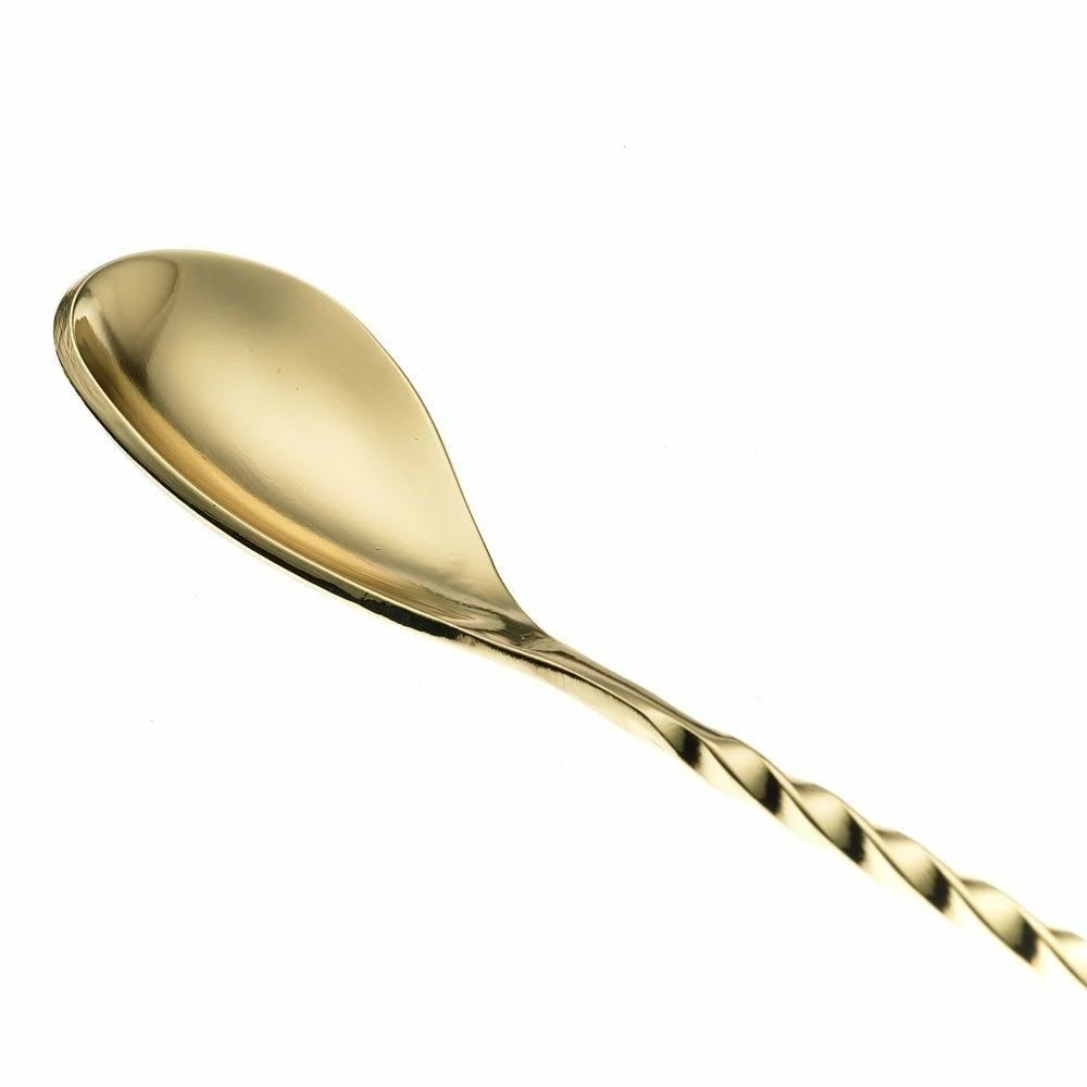 Mercer Barfly 15.75" Bar Spoon With Fork | Gold Plated 4 Mercer Barfly 15.75" Bar Spoon With Fork | Gold Plated - Image 2