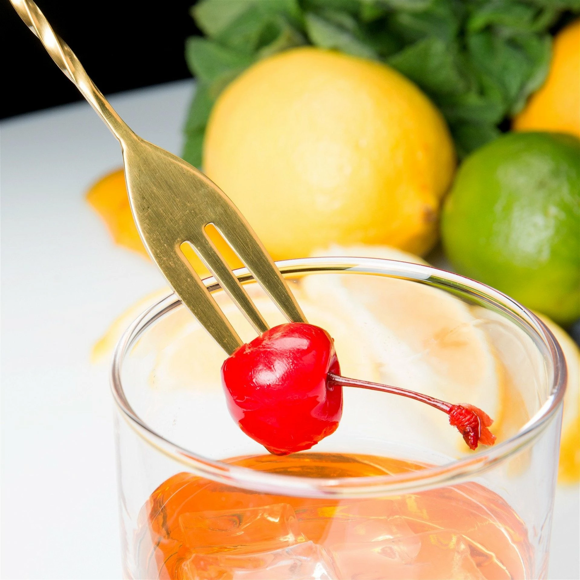 Mercer Barfly 15.75" Bar Spoon With Fork | Gold Plated 7 Mercer Barfly 15.75" Bar Spoon With Fork | Gold Plated - Image 5