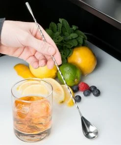 Mercer Barfly 11.8" Classic Bar Spoon | Stainless Steel -Glassware & Drinkware Shop mercer barfly 11.8 stainless steel classic teardrop bar spoon m37102 length