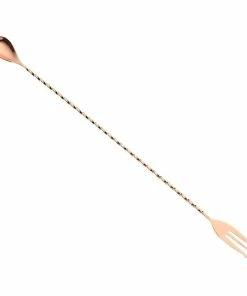 Mercer Barfly 12.4" Bar Spoon With Fork | Copper Plated