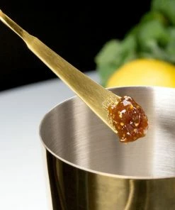 Mercer Barfly 17.1" Japanese-Style Bar Spoon | Gold Plated -Glassware & Drinkware Shop mercer barfly gold plated japanese style bar spoon mixing 2