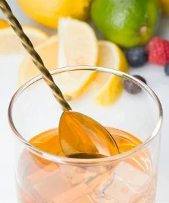 Mercer Barfly 11.8" Classic Bar Spoon | Gold Plated -Glassware & Drinkware Shop mercer barfly gold plated teardrop bar spoon stirring