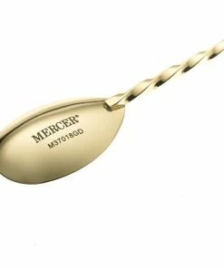 Mercer Barfly 15.75" Bar Spoon With Muddler | Gold Plated -Glassware & Drinkware Shop mercerbarfly.barspoon.11in.goldplatedmuddler.m37018gd.imagestamp 1