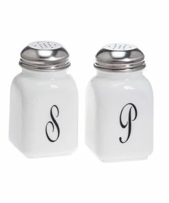 Mosser Glass Monogram Salt & Pepper Set | Milk