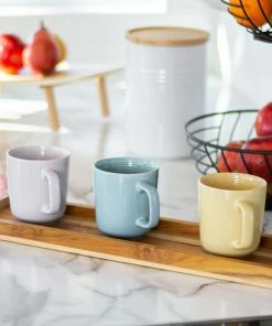 Everything Kitchens Modern Colorful Neutrals - Rippled 12oz Mugs (Set Of 4) - Glazed | Dusty Purple -Glassware & Drinkware Shop modern ripple glazed squares 0017 dsc0046 2