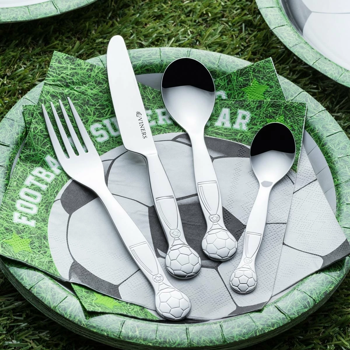Viners 4-Piece Kids Flatware Set Giftbox | On The Ball 5 Viners 4-Piece Kids Flatware Set Giftbox | On The Ball - Image 3