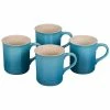 Le Creuset 14oz Mugs (Set Of 4) | Caribbean Blue -Glassware & Drinkware Shop pg90433a 0017a 1