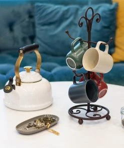 Everything Kitchens Modern Colorful Neutrals - Rippled 12oz Mugs (Set Of 4) - Matte | Charcoal -Glassware & Drinkware Shop rippled lifestyle squares 0023 dsc0055