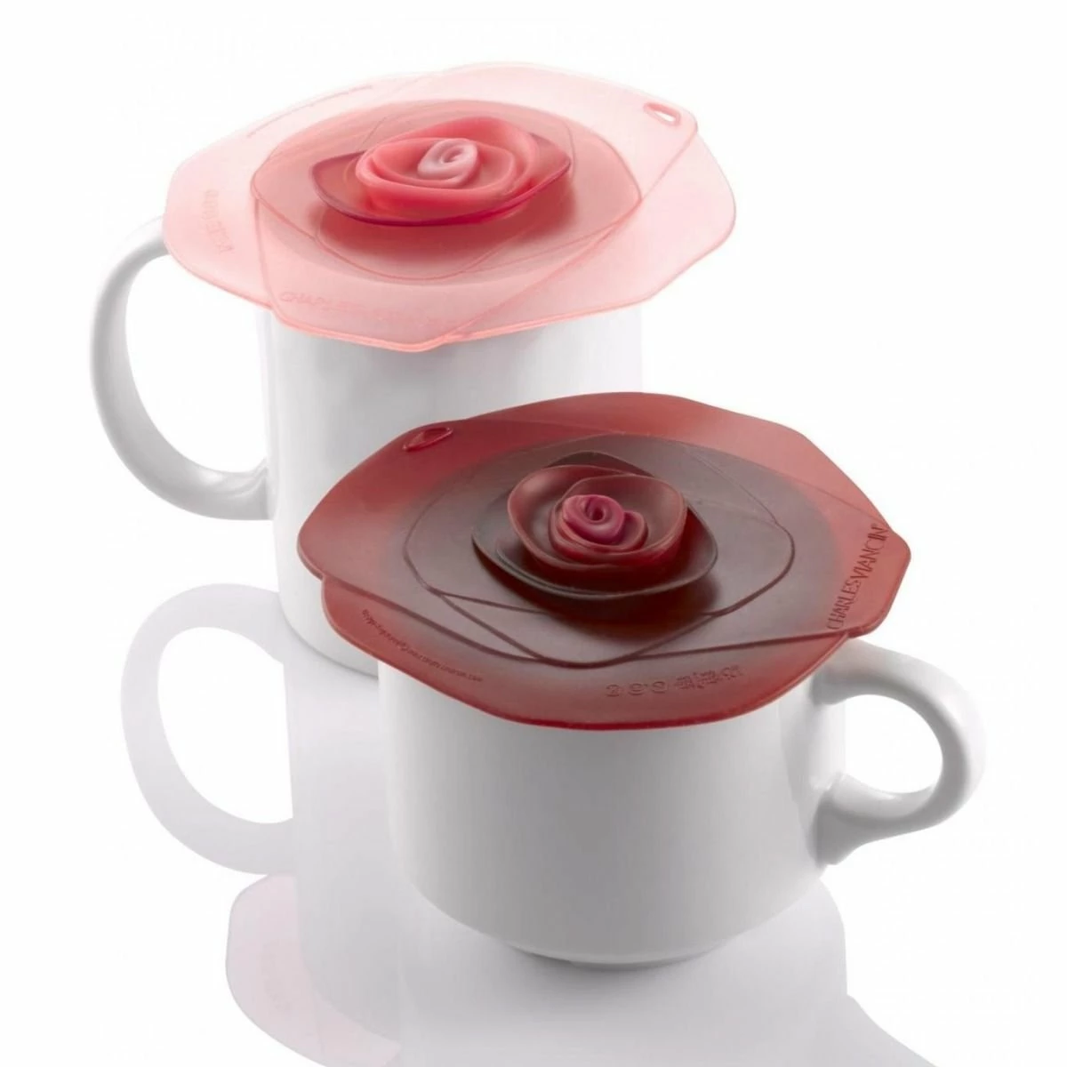 Charles Viancin Silicone Drink Covers | Rose (Set Of 2 - Pink & Dark Red) 4 Charles Viancin Silicone Drink Covers | Rose (Set Of 2 - Pink & Dark Red) - Image 2