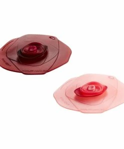 Charles Viancin Silicone Drink Covers | Rose (Set Of 2 - Pink & Dark Red)