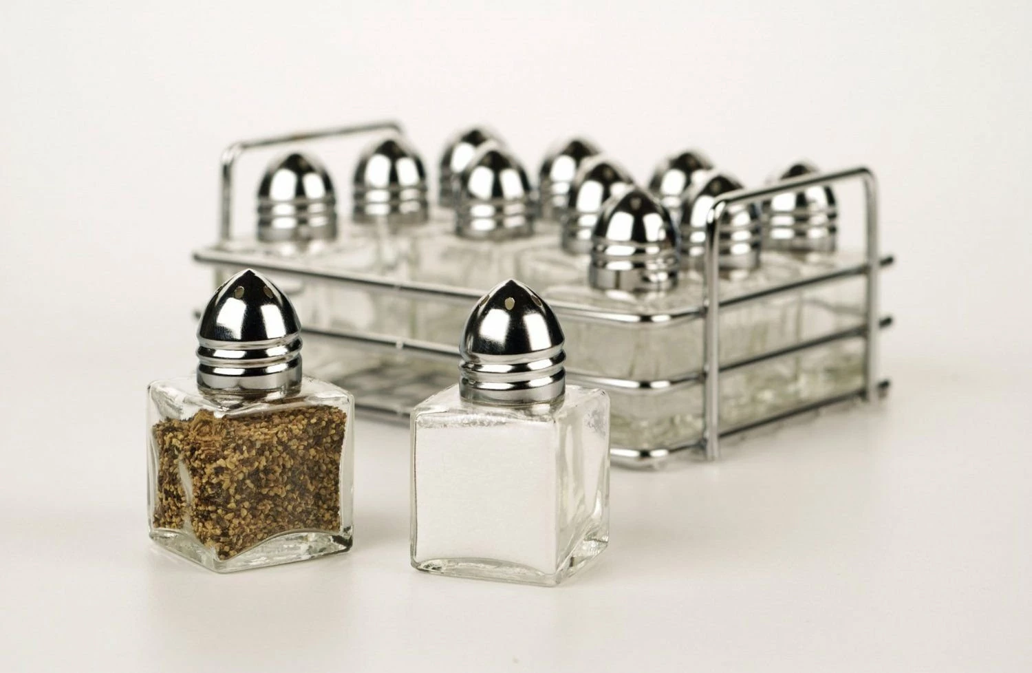 RSVP International RSVP Salt And Pepper Shakers W/ Rack 3 RSVP International RSVP Salt And Pepper Shakers W/ Rack