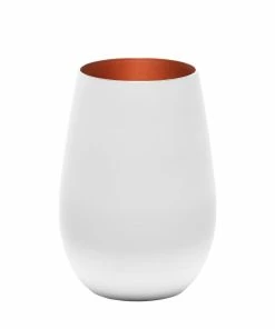 Stolzle 15.75oz Olympia Glass Tumblers - Set Of 2 | White & Bronze