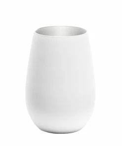 Stolzle 15.75oz Olympia Glass Tumblers - Set Of 2 | White & Silver